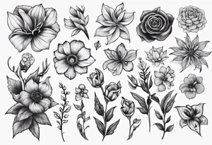 Flowers in a big tatto tattoo idea