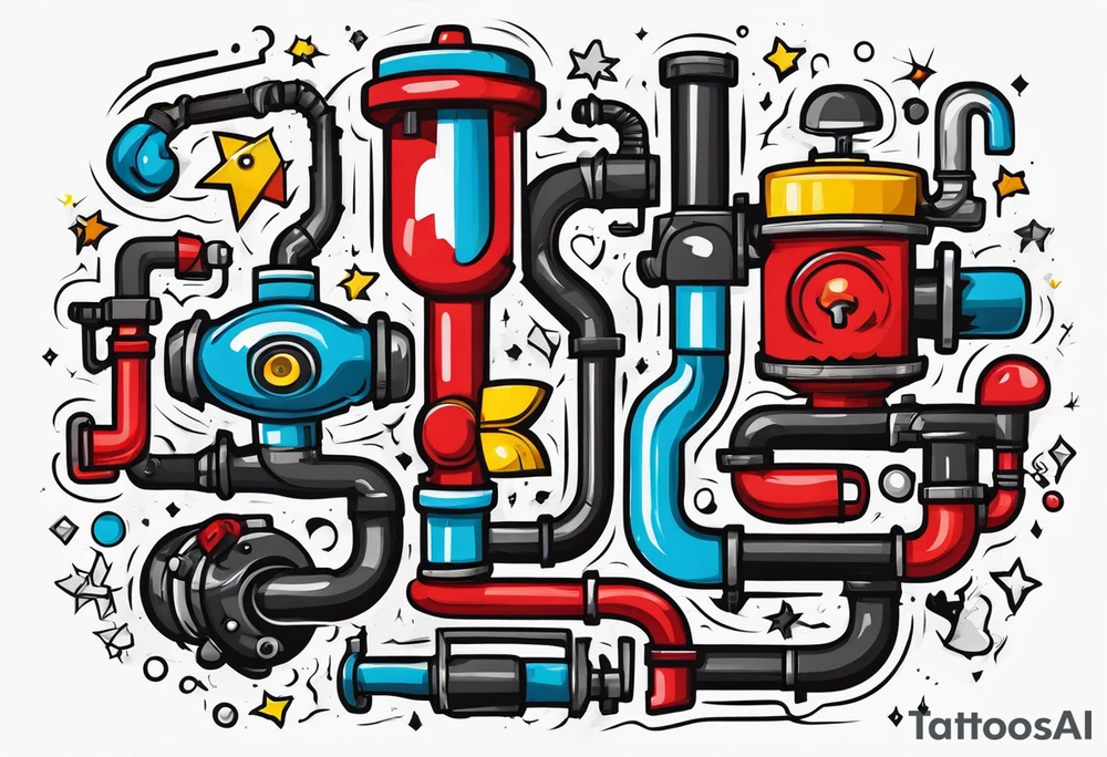 Plumbing parts tattoo idea