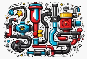 Plumbing parts tattoo idea
