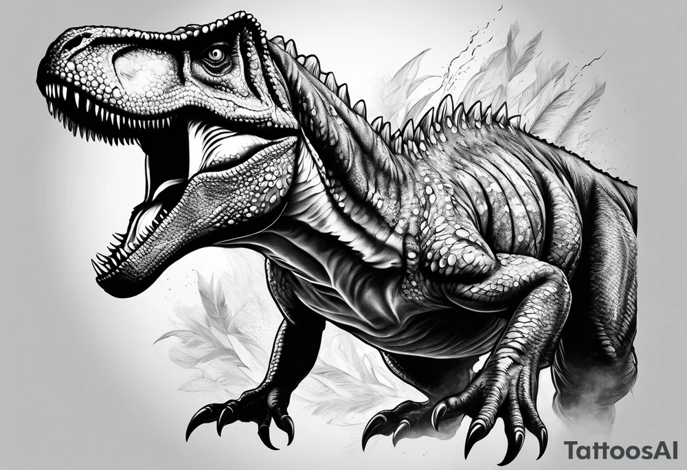 T rex dinosaur tattoo idea