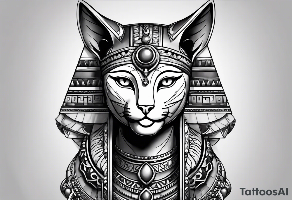 Bastet goddess walking tattoo idea