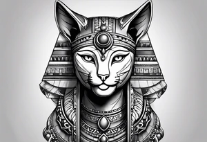 Bastet goddess walking tattoo idea