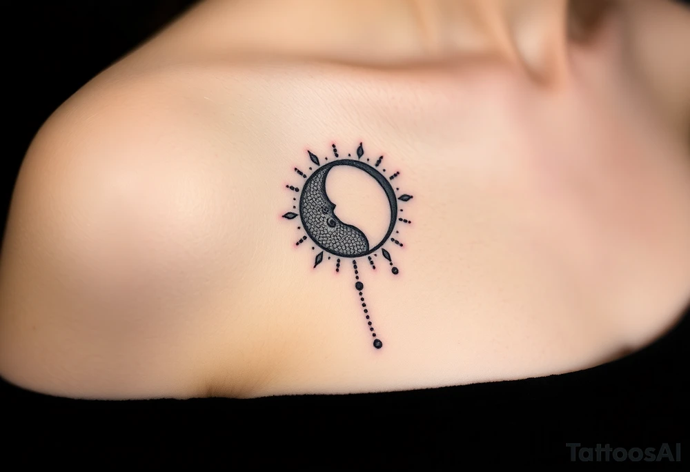The sun and the moon cascading tattoo idea