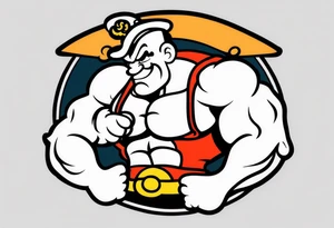 Popeye flexing tattoo idea