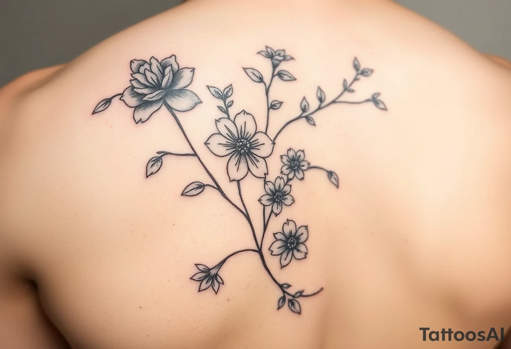 Flowers and vines tattoo idea