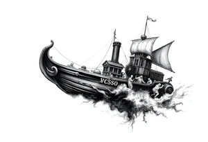ghost-ship,fog,ghosts. tattoo idea