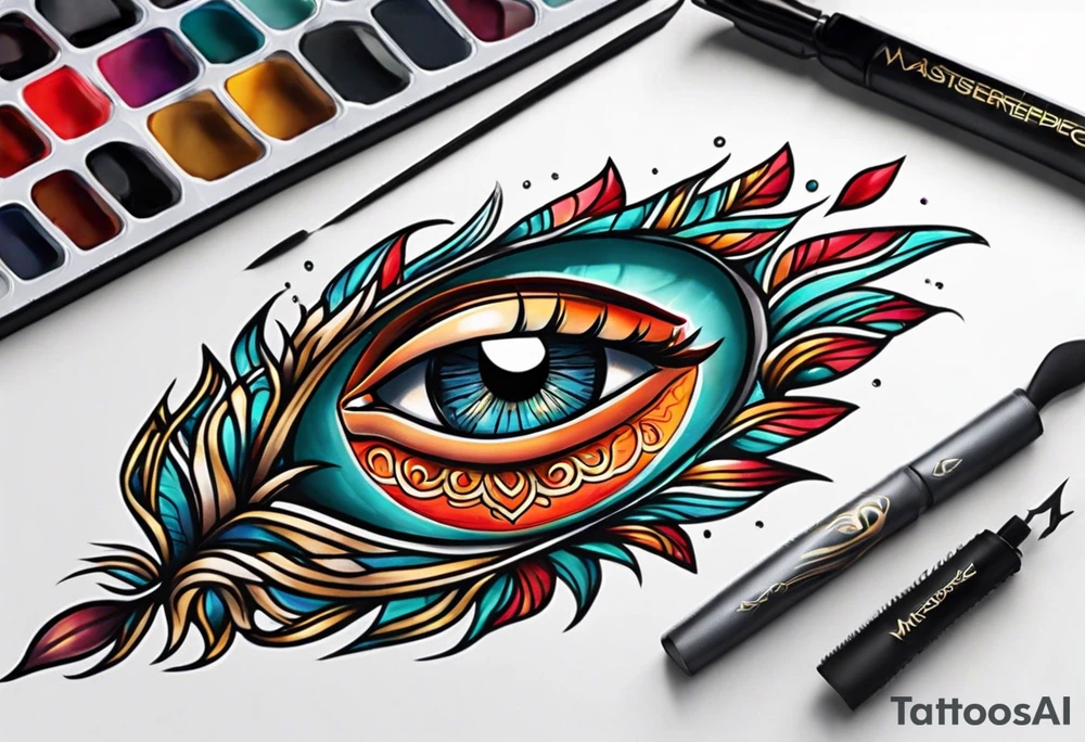 Neo traditional hand with eye in palm tattoo idea