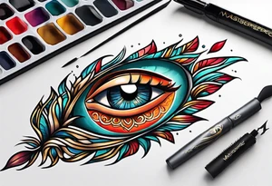 Neo traditional hand with eye in palm tattoo idea