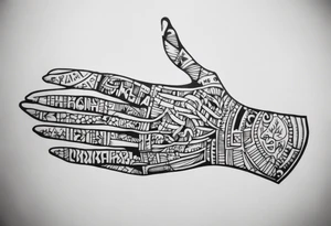 skeleton hand with words in the bone tattoo idea