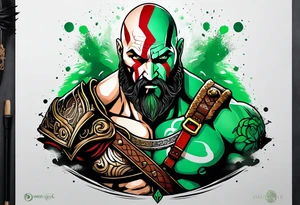 green god of war tattoo idea