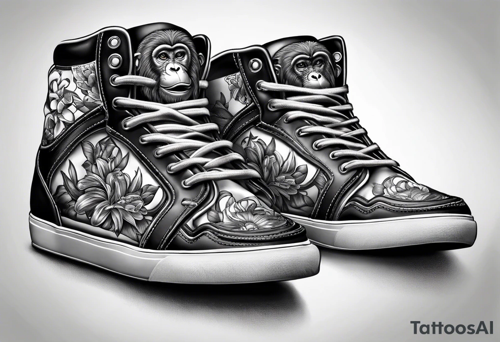 Monkey shoes tattoo idea