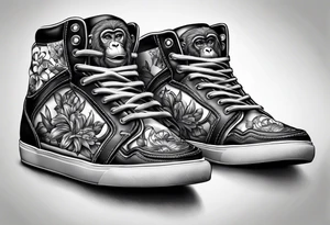 Monkey shoes tattoo idea