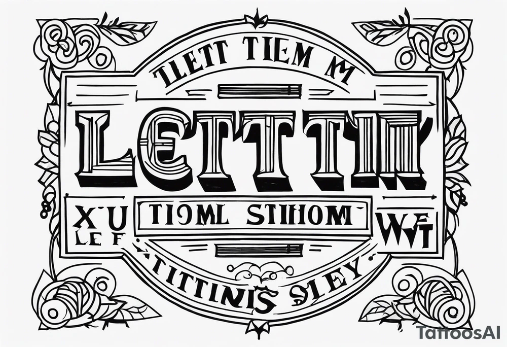 Let Them tattoo verse, vintage letters tattoo idea