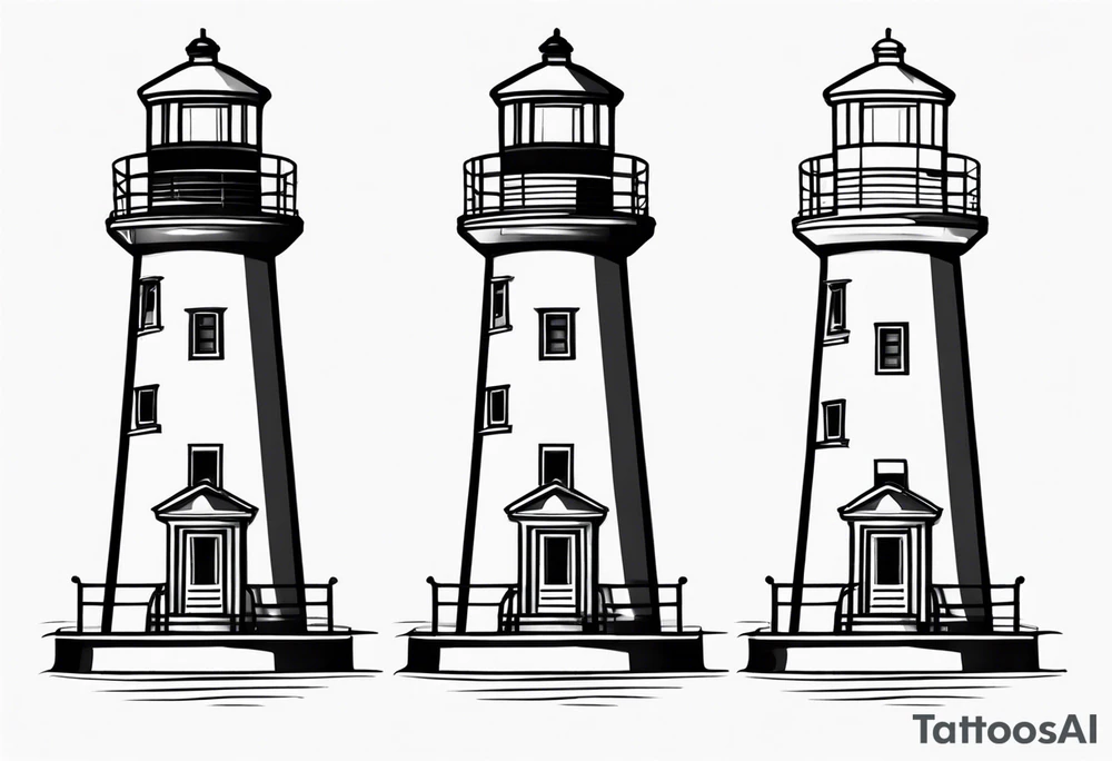lighthouse draft style tattoo idea