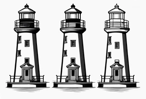 lighthouse draft style tattoo idea