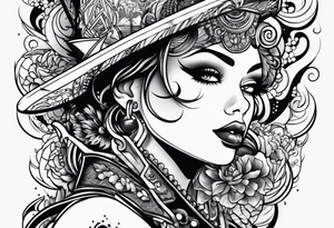 punk rock pinup tattoo idea