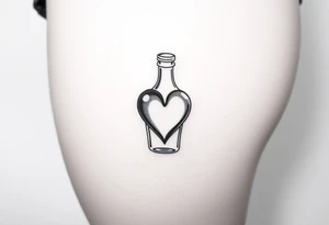 Heart shape bottle tattoo idea