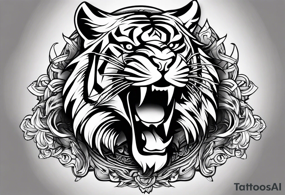mongolian tiger tattoo idea