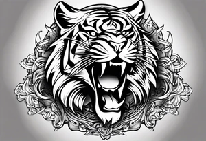 mongolian tiger tattoo idea