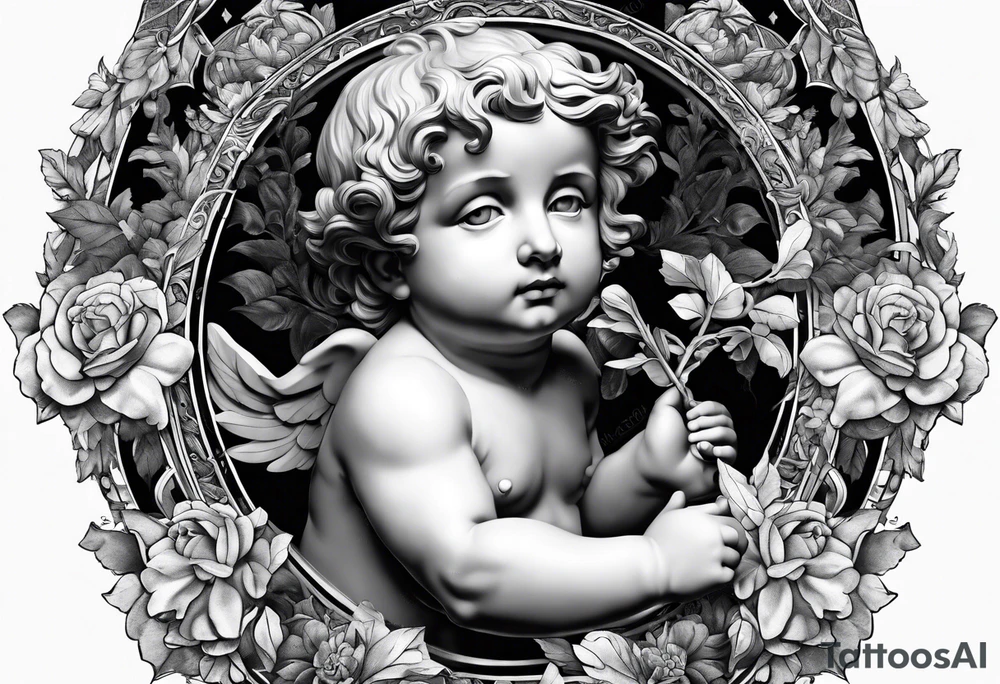 putto, no background tattoo idea