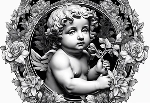 putto, no background tattoo idea