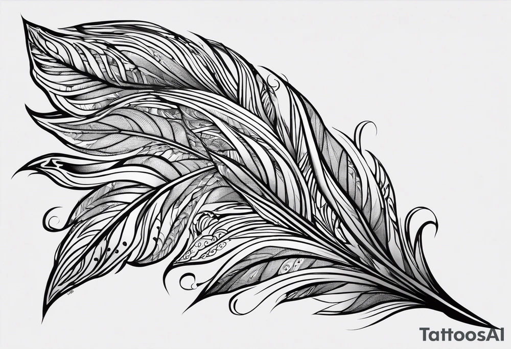 I need to cover an old tattoo of the word forever, the new tattoo should be a feather tattoo idea