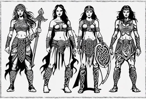 Celtic style female warrior tattoo idea