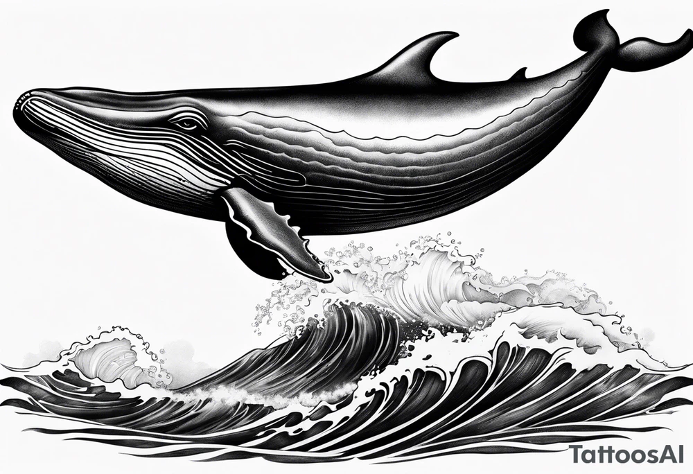 Backwards Breaching North Pacific humpback whale tattoo idea