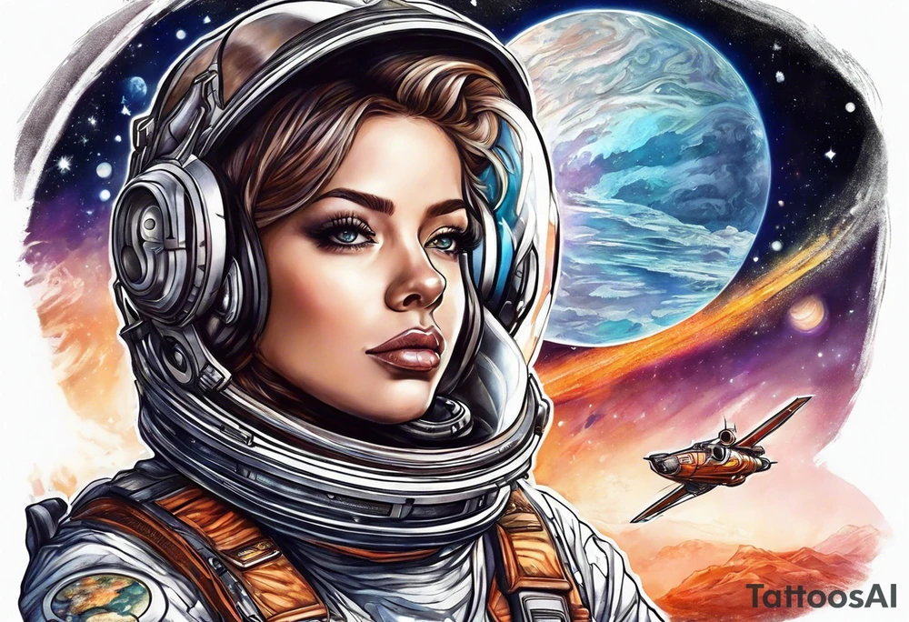 Space, city, planet. tattoo idea