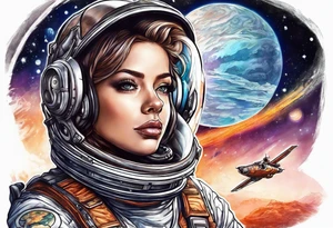 Space, city, planet. tattoo idea