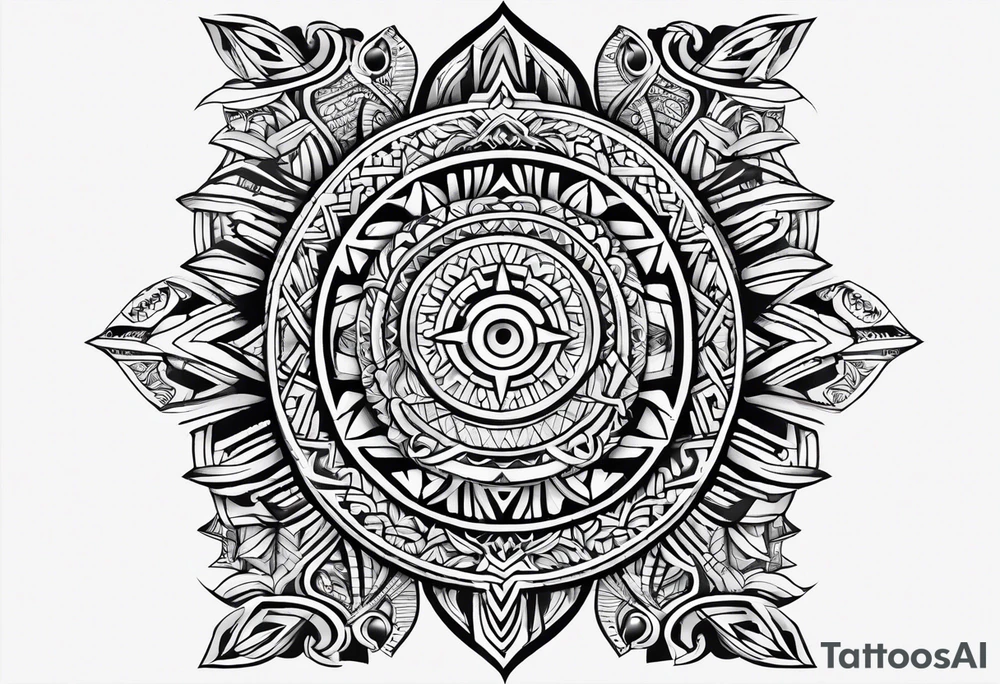 Polynesian tribal pattern forearm tattoo idea