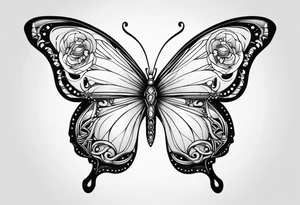 butterfly with the name Alike tattoo idea