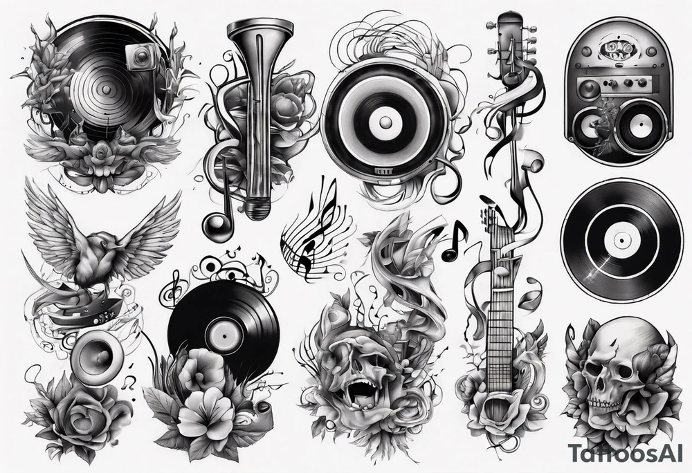 music sound tattoo idea