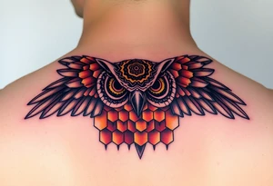 Honey comb, owl tattoo idea