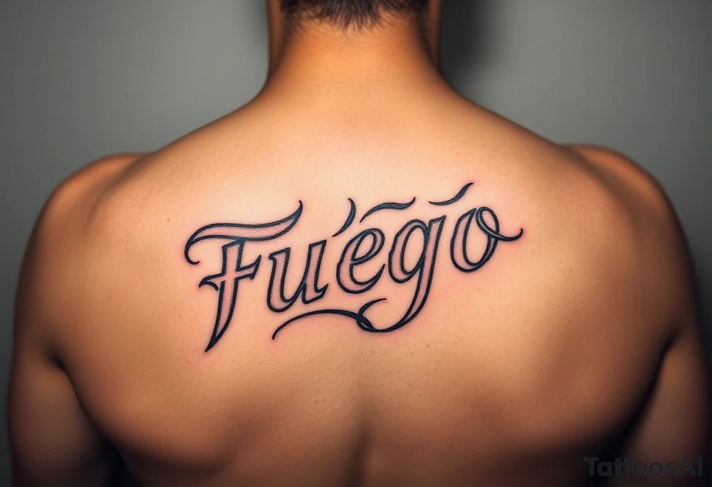 The word Fuego as a tramp stamp tattoo idea