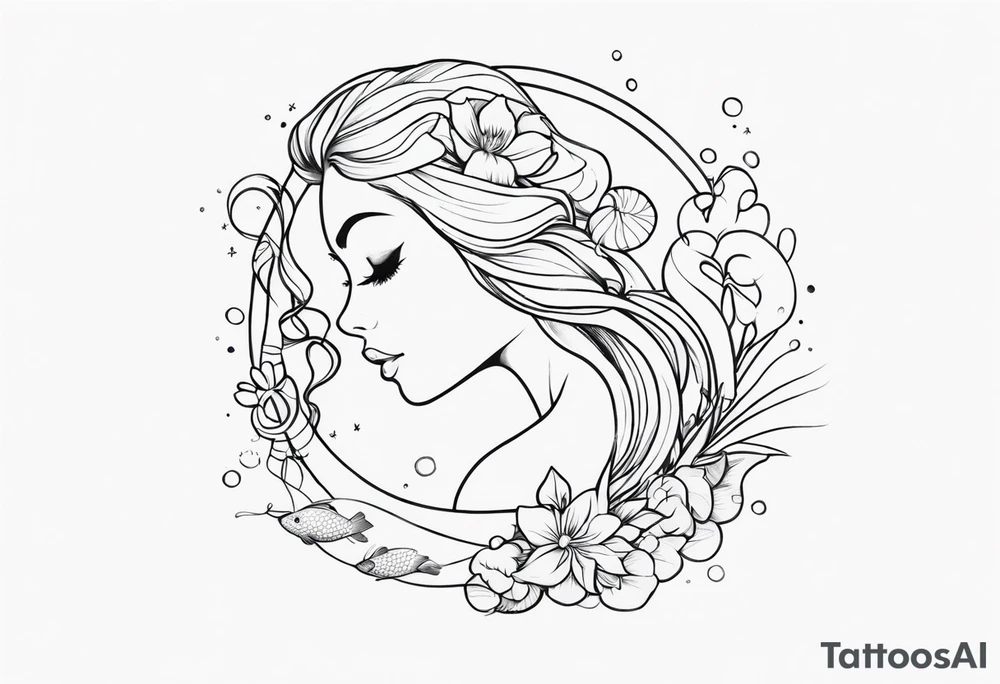 cute meramaid tattoo idea