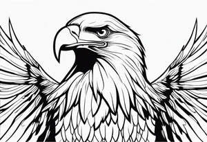 bald eagle with its wings spread, very simple line design, even less detail
View the eagle from the top looking down at it tattoo idea