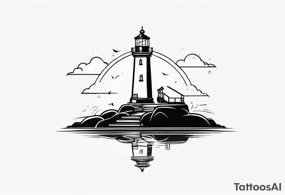 fancy lighthouse tattoo idea