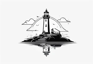 fancy lighthouse tattoo idea