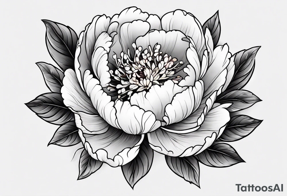 Peony flowers tattoo idea