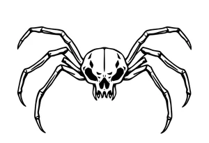 skull spider bug weird tattoo idea