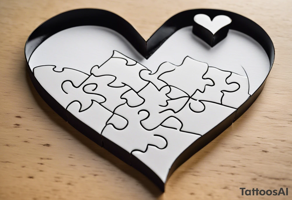 Puzzle Piece: A fine, clean outline with no shading, keeping the design light and elegant.
Filled Heart: A small, solid black heart placed inside the puzzle piece. The contrast between the outlined puzzle and the filled heart adds depth and highlights the heart as a symbol of your bond.
Handwritten Text: Beneath or slightly to the side of the puzzle piece, your sister’s words “to my favorite sister,” carefully preserving the integrity of her handwriting.
This will create a balanced, meaningful design that's simple yet full of emotion—perfect for a small ankle tattoo. tattoo idea