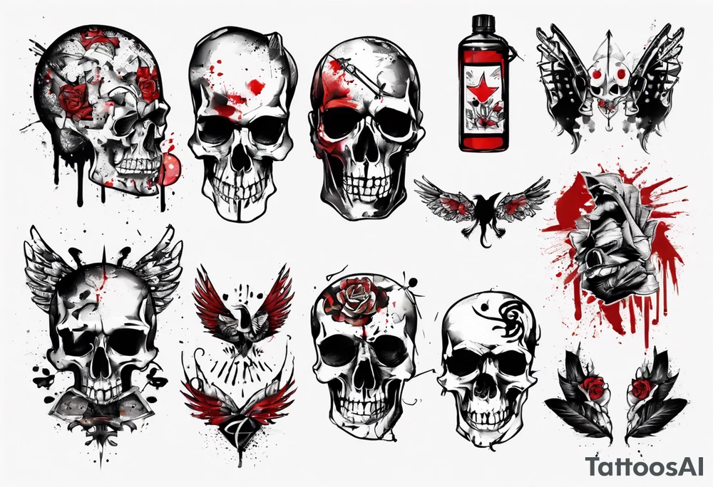 trash polka style tattoo idea
