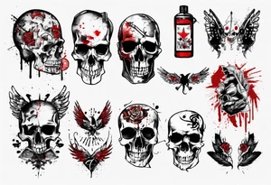 trash polka style tattoo idea