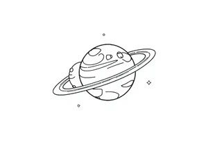 Cute cartoony planets tattoo idea