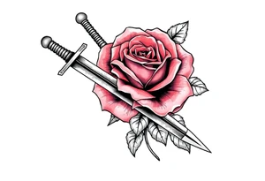 broken sword through a rose tattoo idea
