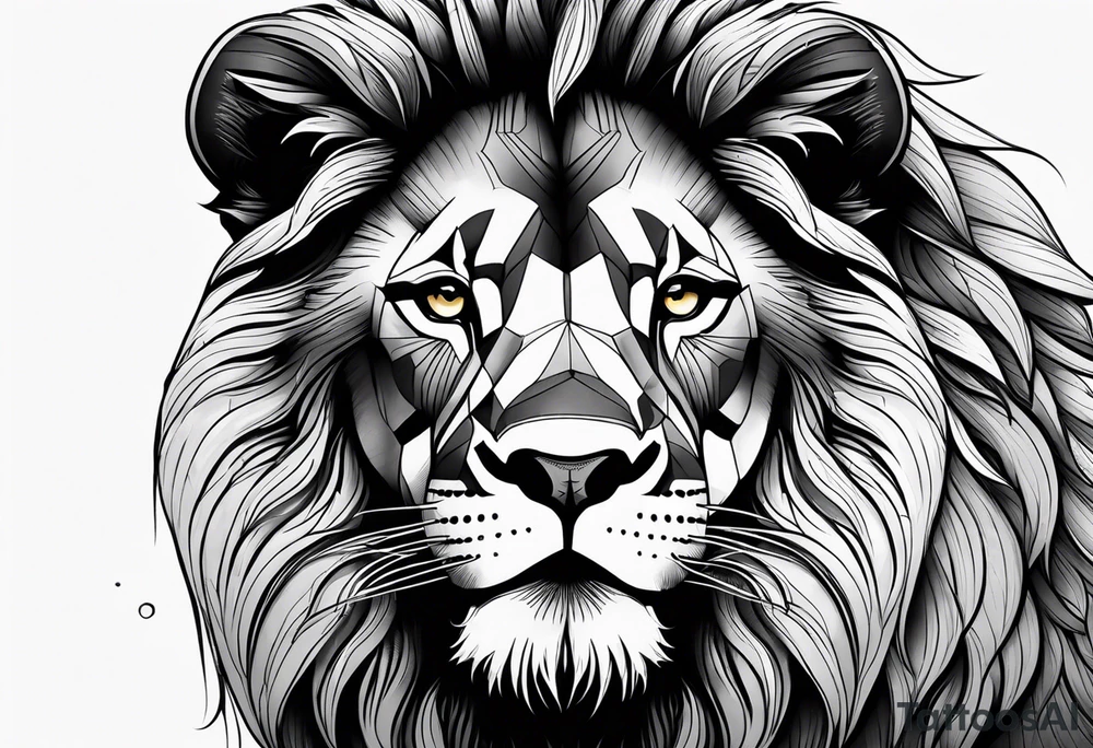 powerful majestic lion, close-up tattoo idea