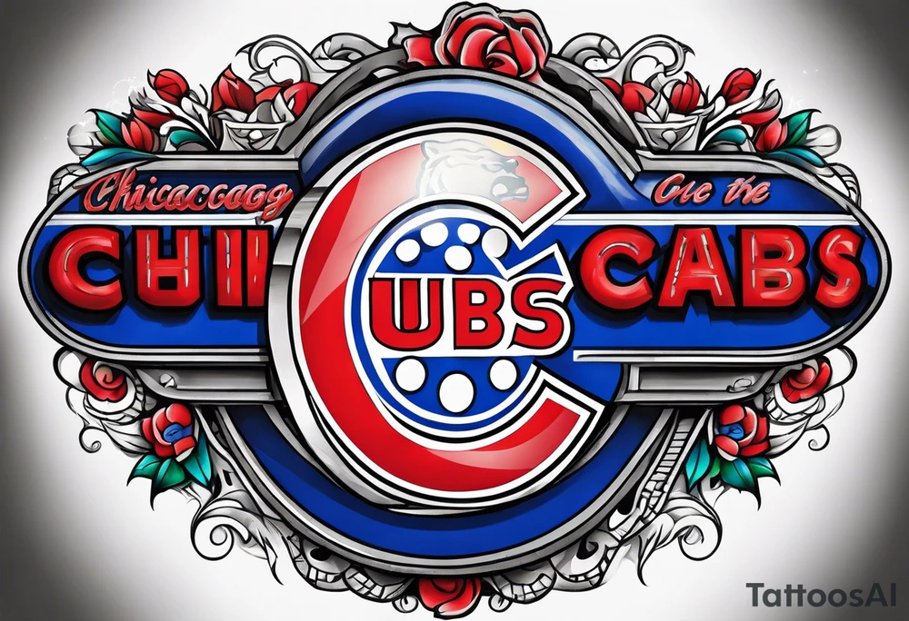 A tattoo honoring the Chicago cubs tattoo idea