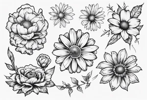 A part of fancy house and a daisy tattoo idea