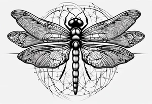 fine line barbed wire small dragonfly tattoo idea